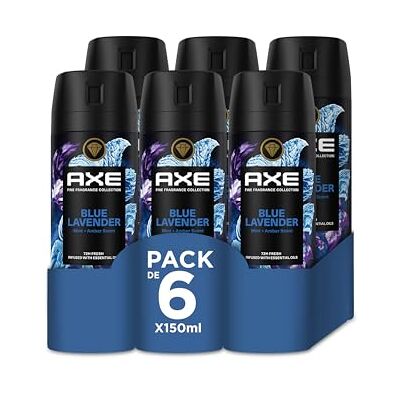 AXE Confezione risparmio deodorante spray per uomo Blue Lavender Fragranza Premium, 6 x 150 ml AXE Confezione risparmio deodorante spray per uomo Blue Lavender Fragranza Premium, 6 x 150 ml