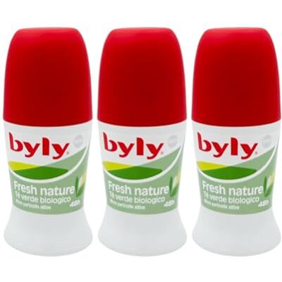 BYLY Deodorante Unisex Fresh Nature Roll-On 50 ml – Tè Verde Biologico, Micro Particelle Attive, Protezione 48H, Delicato sulla Pelle (Fresh Nature 3 Unità) BYLY Deodorante Unisex Fresh Nature Roll-On 50 ml – Tè Verde Biologico, Micro Particelle Attive, Protezione 48H, Delicato sulla Pelle (Fresh Nature 3 Unità)