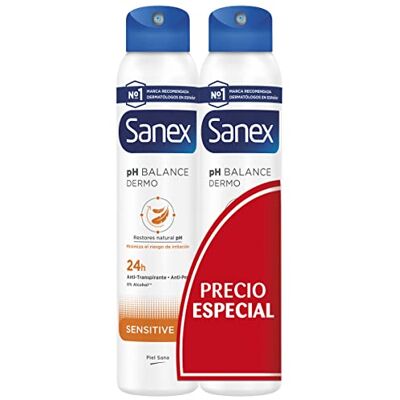 Sanex Spray Deodorante Sensibile 2 Unità 200 ml Sanex Spray Deodorante Sensibile 2 Unità 200 ml