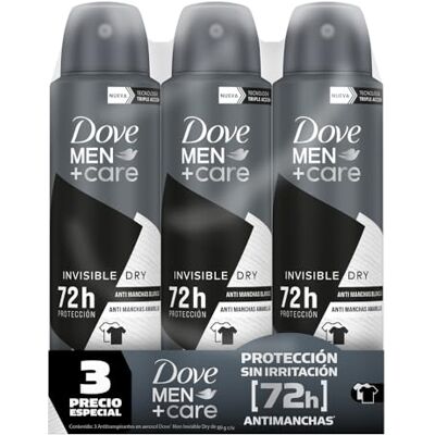 Dove MEN Antitraspirante Spray 3 pack Invisible Dry, con tecnologia idratante e 72 h di protezione contro il sudore, il cattivo odore e l'irritazione 250 ml c/u Dove MEN Antitraspirante Spray 3 pack Invisible Dry, con tecnologia idratante e 72 h di protezione contro il sudore, il cattivo odore e l'irritazione 250 ml c/u