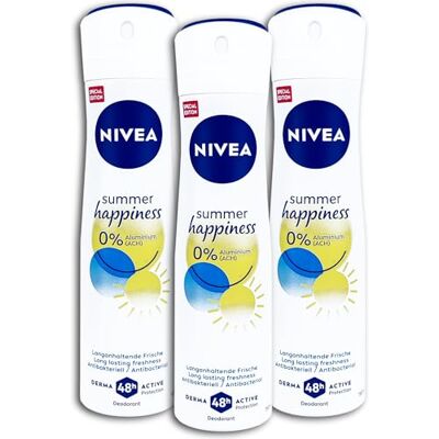 NIVEA Confezione da 3 deodorante spray summer happiness Fresh Deodorant Spray 3 x 150 ml NIVEA Confezione da 3 deodorante spray summer happiness Fresh Deodorant Spray 3 x 150 ml