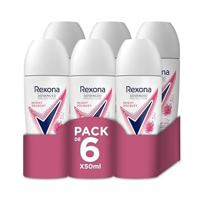 Rexona Advanced Protection Deodorante antitraspirante Roll-On per donna Bright Bouquet 72h 50 ml Confezione da 6 pezzi Rexona Advanced Protection Deodorante antitraspirante Roll-On per donna Bright Bouquet 72h 50 ml Confezione da 6 pezzi