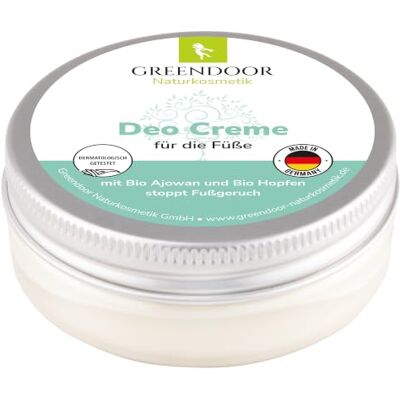 GREENDOOR Deodorante in crema per piedi, 50 ml, senza alluminio, deodorante contro gli odori dei piedi, con Ajowan biologico e salvia per una freschezza naturale, cosmetico naturale vegano, senza GREENDOOR Deodorante in crema per piedi, 50 ml, senza alluminio, deodorante contro gli odori dei piedi, con Ajowan biologico e salvia per una freschezza naturale, cosmetico naturale vegano, senza