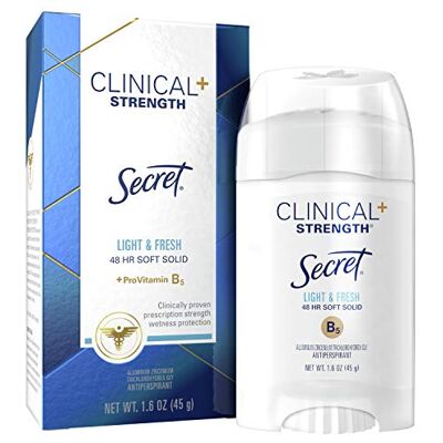 Secret Segreto antitraspirante e deodorante per le donne, resistenza clinica morbida solida, leggera e fresca, 45,4 g Secret Segreto antitraspirante e deodorante per le donne, resistenza clinica morbida solida, leggera e fresca, 45,4 g