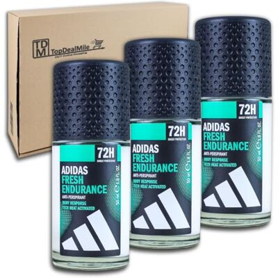 Adidas TopDealMile, confezione scorta per Fresh Endurance, deodorante roll-on 72H, 3 x 50 ml Adidas TopDealMile, confezione scorta per Fresh Endurance, deodorante roll-on 72H, 3 x 50 ml