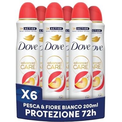 Dove Advanced Care Go Fresh Pesca Fiore Bianco - Spray Deodorante Dove Advanced Care Go Fresh Pesca Fiore Bianco - Spray Deodorante