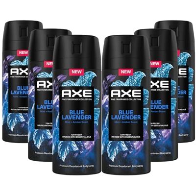 AXE Fine Fragrance Collection Blue Lavender Premium Deodorant Body Spray, 72 ore di protezione efficace con profumo di lusso 150 ml AXE Fine Fragrance Collection Blue Lavender Premium Deodorant Body Spray, 72 ore di protezione efficace con profumo di lusso 150 ml