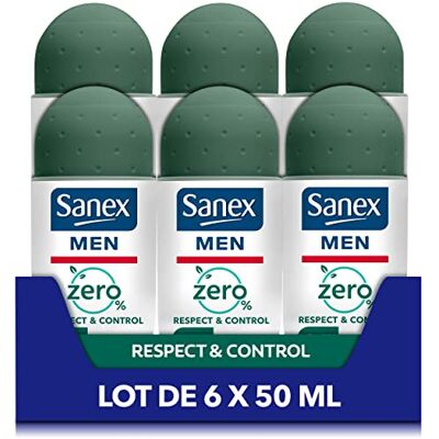 Sanex Deodorante a sfera 0% Men Respect & Control Deodorante da uomo Efficienza 24 ore Senza alcool, senza sali di alluminio Confezione da 6 Roll-On da 50 ml Sanex Deodorante a sfera 0% Men Respect & Control Deodorante da uomo Efficienza 24 ore Senza alcool, senza sali di alluminio Confezione da 6 Roll-On da 50 ml