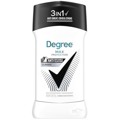 Degree Men UltraClear Anti Transpirant Deodorante Stick con 48 ore di protezione dal sudore e dagli odori, nero/bianco, tecnologia MotionSense, 76,5 g Degree Men UltraClear Anti Transpirant Deodorante Stick con 48 ore di protezione dal sudore e dagli odori, nero/bianco, tecnologia MotionSense, 76,5 g
