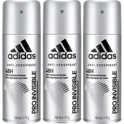 Adidas 3 x 48H Anti Marks antitraspirante Spray 150ml – Pro Invisible Clear Performance Adidas 3 x 48H Anti Marks antitraspirante Spray 150ml – Pro Invisible Clear Performance