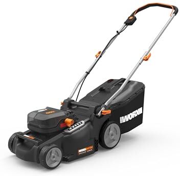 WORX Nitro tosaerba a batteria 40 V (2 x 20 V) – potente motore brushless – larghezza di taglio 37 cm – 6 livelli di altezza di taglio (20 – 70 mm) – sacco di raccolta erba da 40 l – con