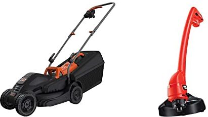 Black & Decker ?BEMW351 Tagliaerba Elettrico Ampiezza Taglio 32 Cm, Capacità Di Raccolta 35 Litri, Nero Arancione & Tagliabordi Ampiezza taglio 23 cm, Impugnatura Singola 250 W, GL250-QS