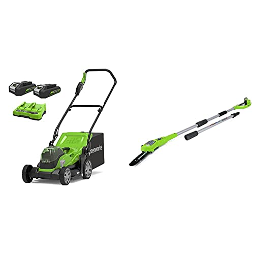 GreenWorks K2X Tagliaerba + Potatrice Ad Asta a Batteria Li-Ion 24V, 20cm Lunghezza Spada, 6.7M/S Velocità Catena, 280cm Barra, Senza Batteria e Caricabatterie