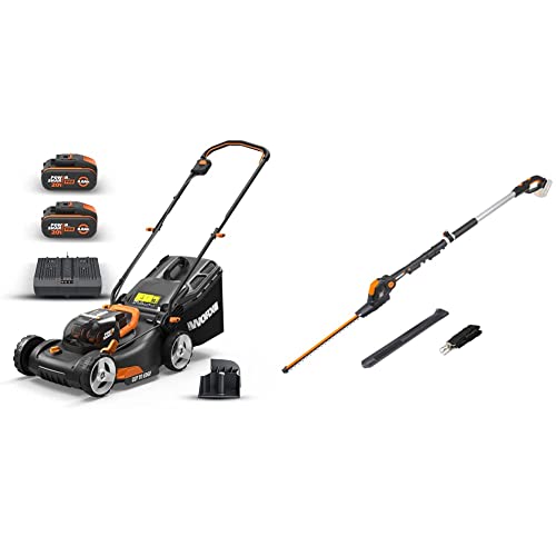 Worx WG743E tosaerba a batteria 40 V – tosaerba professionale & Tagliasiepi con piedino telescopico 20 V max.  PowerShare   WG252E.9