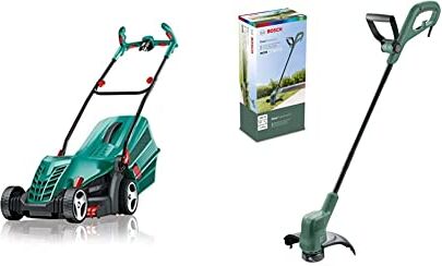 Bosch Rasaerba ARM 34,1300 W, Larghezza di Taglio 34 cm & Tagliabordi elettrico EasyGrassCut 23, 280 Watt, diametro di taglio 23 cm