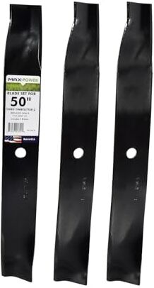 MAXPOWER 3 High Lift Blade Set per Tosaerba Toro Time Cutter Z da 50", sostituisce OEM n. 110-6837-03, Nero