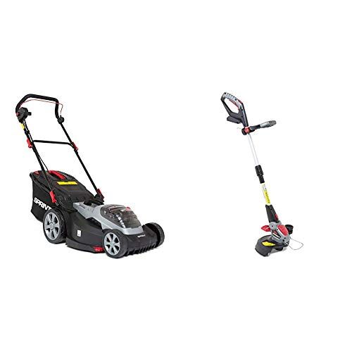 Briggs & Stratton Sprint Rasaerba 440P18V a 2X 18V (36V) agli Ioni di Litio, Larghezza Taglio 44cm + Decespugliatore 18GT a Batteria 18V agli Ioni di Litio, Solo Corpo Macchina, Larghezza Taglio 30cm