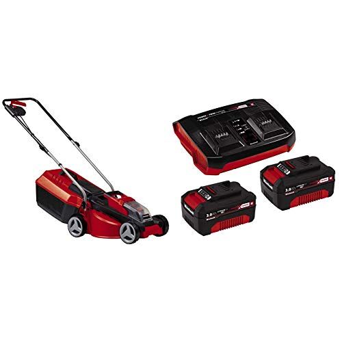 Einhell GE-CM 18/30 LI – Solo 34.131.57 Tagliaerba a spingere elettrico senza fili taglio 30 cm + 2X 3,0Ah & Twincharger PXC Starter Kit