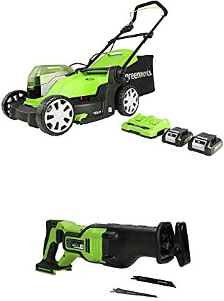 GreenWorks Tosaerba a Batteria G24X2LM412x +Seghe ad Affondamento