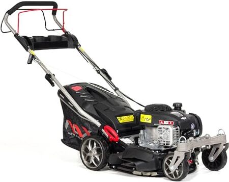 NAX POWER PRODUCTS 1000S Motore Briggs & Stratton Serie 450E 125 cm3 Larghezza di Taglio 42 cm Cesto 45l Sistema di Lavaggio dell'alloggiamento tagliaerba a Scoppio a trazione, Nero,