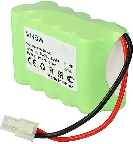 vhbw NiMH Batteria 2000mAh (12V) compatibile con segnalatore Robomow Robot-Tagliaerba RL2000, RL555, RM200, RM400 sostituisce MRK5006A.