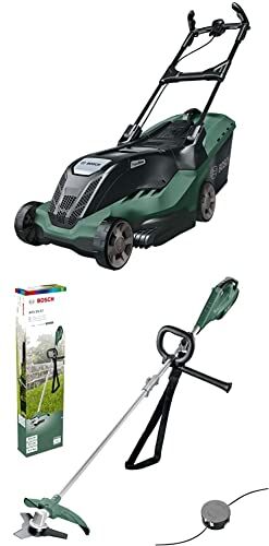 Tosaerba 1700 Watt, Larghezza Di Taglio 40 Cm, Verde Nero & Bosch 06008A9000 Afs 23-37 Decespugliatore, 950 W, Lama A Tre Taglienti, Alluminio