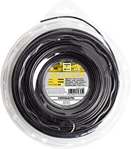 Ratioparts Filo in nylon, 3 mm, taglio in alluminio, 53 m, 4 spigoli, colore: Nero