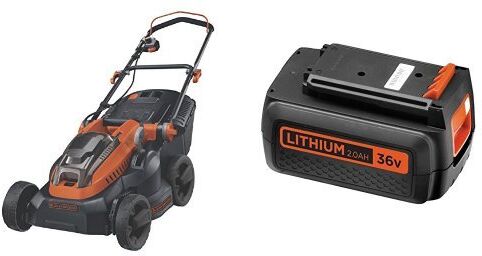 Black & Decker CLM3820L1-QW Rasaerba, 36 V, al Litio + BL20362-XJ Batteria al Litio, 36 V, 2.0 Ah