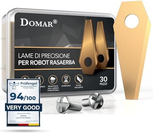 Domar Lame per tagliaerba robotizzati durevoli, Viti Incluse Lame Robot tagliaerba Compatibile con Bosch Indego 30 Lama Ricambio Tosaerba