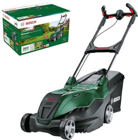 Bosch Potente Rasaerba a Batteria Advancedrotak 36V-44-750, per Il Taglio del Prato, Sistema a 36 Volt, Larghezza di Taglio: 44 cm, Senza Batteria