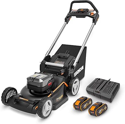 WORX Rasaerba Nitro 40 V (2 x 20 V)    PowerShare      Include 2 batterie 4 Ah e caricatore doppio   46 cm con trazione   Mulching   7 posizioni di altezza