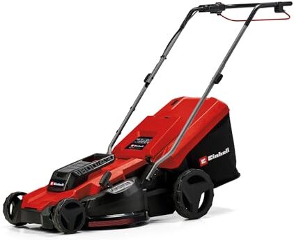 Einhell tosaerba elettrico GC-EM 1800/43 (1.800 W, larghezza di taglio 43 cm, fino a 800 m², cesto raccoglierba da 50 L, regolazione centrale dell'altezza di taglio da 20 a 65 mm)