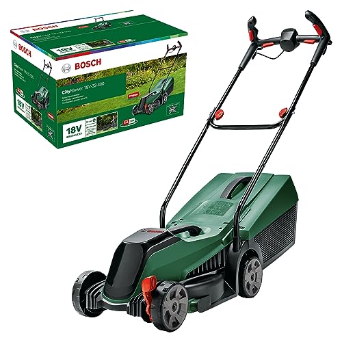 Bosch Rasaerba a batteria CityMower 18V-32-300 (18 Volt, senza batteria, larghezza di taglio: 32 cm, rasa fino a 300 m², in confezione di cartone)