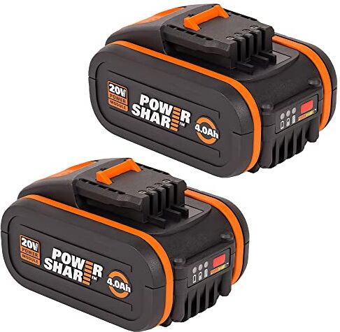 WORX WX3553.2 Batterie al Litio  Power Share 20V, Set da 2 Pezzi, 4.0Ah