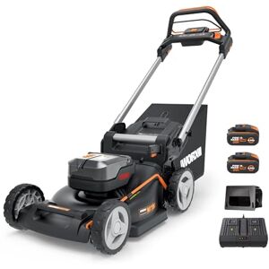 WORX Nitro Rasaerba 40 V (2 x 20 V) PowerShare Include 2 batterie 4 Ah e caricatore doppio 46 cm con trazione Mulching 7 posizioni di altezza WORX Nitro Rasaerba 40 V (2 x 20 V) PowerShare Include 2 batterie 4 Ah e caricatore doppio 46 cm con trazione Mulching 7 posizioni di altezza