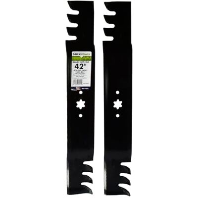 MAXPOWER 2 Blade Commercial Mulching Set for 42" Cut MTD, Cub Cadet, Troy-Bilt Mowers, Replaces OEM No. 942-0616, 742-0616, 942-04126 MAXPOWER 2 Blade Commercial Mulching Set for 42" Cut MTD, Cub Cadet, Troy-Bilt Mowers, Replaces OEM No. 942-0616, 742-0616, 942-04126