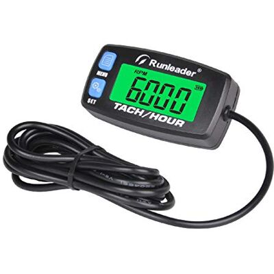 Runleader Tachimetro Digitale Contatore Ore Indicatore RPM (Pulsante blu) Display Retroilluminato,Batteria Sostituibile,Per Rasaerba ZTR,Generatore Inverter,Compressore D'Aria Runleader Tachimetro Digitale Contatore Ore Indicatore RPM (Pulsante blu) Display Retroilluminato,Batteria Sostituibile,Per Rasaerba ZTR,Generatore Inverter,Compressore D'Aria