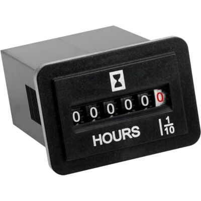 Runleader RL-HM001 Contatore Ore Meccanico DC 6-80V per Manutenzione Senza batteria Display 6 cifre fino a 99999,9h per generatori, barche, compressori, trattori e tosaerba Runleader RL-HM001 Contatore Ore Meccanico DC 6-80V per Manutenzione Senza batteria Display 6 cifre fino a 99999,9h per generatori, barche, compressori, trattori e tosaerba