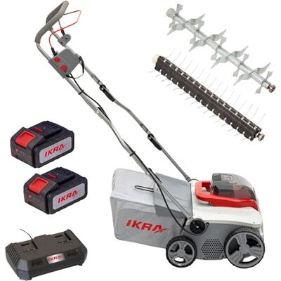 IKRA scarificatore arieggiatore a batteria 3in1 IAVL 2-2040, larghezza 40cm IKRA scarificatore arieggiatore a batteria 3in1 IAVL 2-2040, larghezza 40cm