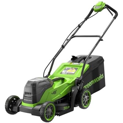 Greenworks 48V (24V x 2) Tagliaerba a batteria,larghezza di taglio 36 cm, fino a 400 m², regolazione altezza taglio centrale 5 posizioni 30-80 mm, senza batteria e caricabatteria LM3602 Greenworks 48V (24V x 2) Tagliaerba a batteria,larghezza di taglio 36 cm, fino a 400 m², regolazione altezza taglio centrale 5 posizioni 30-80 mm, senza batteria e caricabatteria LM3602