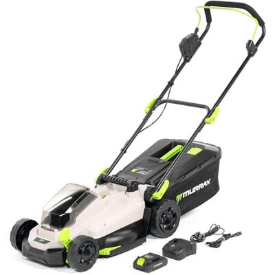 Murray Rasaerba a Batteria 20V Li-Ion con Motore a Induzione (2900/min) – Larghezza di Taglio 33 cm, Raccoglierba da 32L, 6 Altezze – Taglio: Mulching, Posteriore, Cesto Murray Rasaerba a Batteria 20V Li-Ion con Motore a Induzione (2900/min) – Larghezza di Taglio 33 cm, Raccoglierba da 32L, 6 Altezze – Taglio: Mulching, Posteriore, Cesto