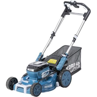 Dedra Tosaerba a batteria con azionamento , 2800 – 3200 giri/min, larghezza di taglio 46 cm, lama V-Cut, altezza di taglio 30 – 75 mm, motore brushless, funzionamento silenzioso, cestino da 65 l, senza Dedra Tosaerba a batteria con azionamento , 2800 – 3200 giri/min, larghezza di taglio 46 cm, lama V-Cut, altezza di taglio 30 – 75 mm, motore brushless, funzionamento silenzioso, cestino da 65 l, senza