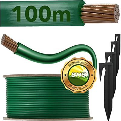 RASENFREUND Cavo di confine da 100 m + 300 picchetti per robot tosaerba, set di accessori per cavo di ricerca, compatibile con Gardena/Bosch/Husqvarna/Worx/Honda/diametro 2,7 mm RASENFREUND Cavo di confine da 100 m + 300 picchetti per robot tosaerba, set di accessori per cavo di ricerca, compatibile con Gardena/Bosch/Husqvarna/Worx/Honda/diametro 2,7 mm