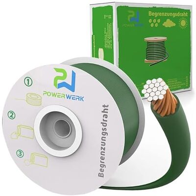 Powerwerk ® 150 m cavo di limitazione per tosaerba, robot tosaerba, set di accessori per cavi di ricerca, compatibile con GARDENA/BOSCH/HUSQVARNA/WORX/HONDA/ROBOMOW e molto altro ancora. Powerwerk ® 150 m cavo di limitazione per tosaerba, robot tosaerba, set di accessori per cavi di ricerca, compatibile con GARDENA/BOSCH/HUSQVARNA/WORX/HONDA/ROBOMOW e molto altro ancora.