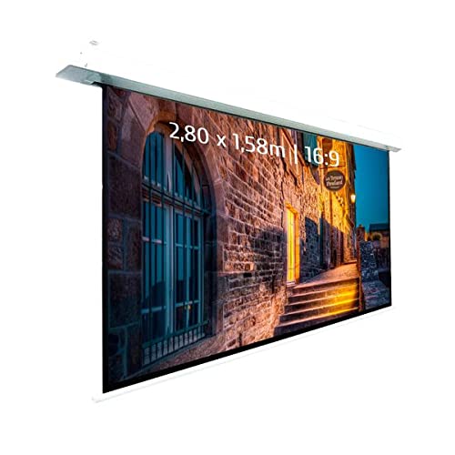 KIMEX 048-1516W Schermo di proiezione elettrico da incasso 280 x 158 cm- Formato 16:9 Funzionalità Wi-Fi integrata