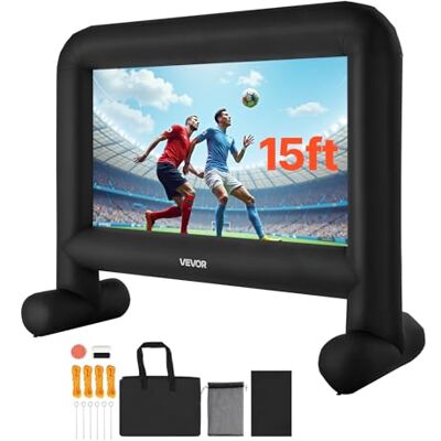 VEVOR Schermo Cinematografico Gonfiabile 3540 x 1300 x 2900 mm Schermo Gonfiabile per Proiezione Lavabile in 600D con Borsa Portatile, Proiettore Cinematografico 16:9, per Esterni, Feste a Tema VEVOR Schermo Cinematografico Gonfiabile 3540 x 1300 x 2900 mm Schermo Gonfiabile per Proiezione Lavabile in 600D con Borsa Portatile, Proiettore Cinematografico 16:9, per Esterni, Feste a Tema