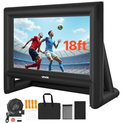 VEVOR Schermo Cinematografico Gonfiabile 4130 x 2000 x 3300 mm Schermo Gonfiabile per Proiezione Lavabile in 600D con Borsa Portatile, Formato 16:9, per Proiezioni di Film all'Aperto, Feste a Tema VEVOR Schermo Cinematografico Gonfiabile 4130 x 2000 x 3300 mm Schermo Gonfiabile per Proiezione Lavabile in 600D con Borsa Portatile, Formato 16:9, per Proiezioni di Film all'Aperto, Feste a Tema