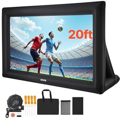 VEVOR Schermo Cinematografico Gonfiabile 5130 x 1850 x 3300 mm Schermo Gonfiabile per Proiezione Lavabile in 600D con Borsa Portatile, Proiettore Cinematografico 16:9, per Esterni, Feste a Tema VEVOR Schermo Cinematografico Gonfiabile 5130 x 1850 x 3300 mm Schermo Gonfiabile per Proiezione Lavabile in 600D con Borsa Portatile, Proiettore Cinematografico 16:9, per Esterni, Feste a Tema