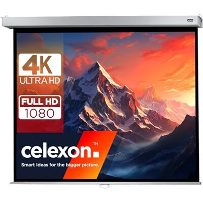 celexon Leinwand Rollo Professional Plus 280 x 210 cm Schermo manuale 4K Full HD per presentazioni in ufficio e home theater, montaggio a parete o soffitto celexon Leinwand Rollo Professional Plus 280 x 210 cm Schermo manuale 4K Full HD per presentazioni in ufficio e home theater, montaggio a parete o soffitto
