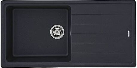 respekta lavello da cucina Columbia in granito color nero / Lavello da incasso con 1 vasca, dimensioni 100 x 50 cm / Lavello adatto per mobili sottolavello da 60 cm di larghezza